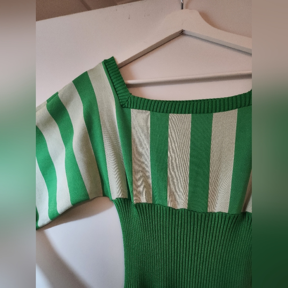 Vintage 70s Green Maxi Dress size 8 - Picture 4 of 5